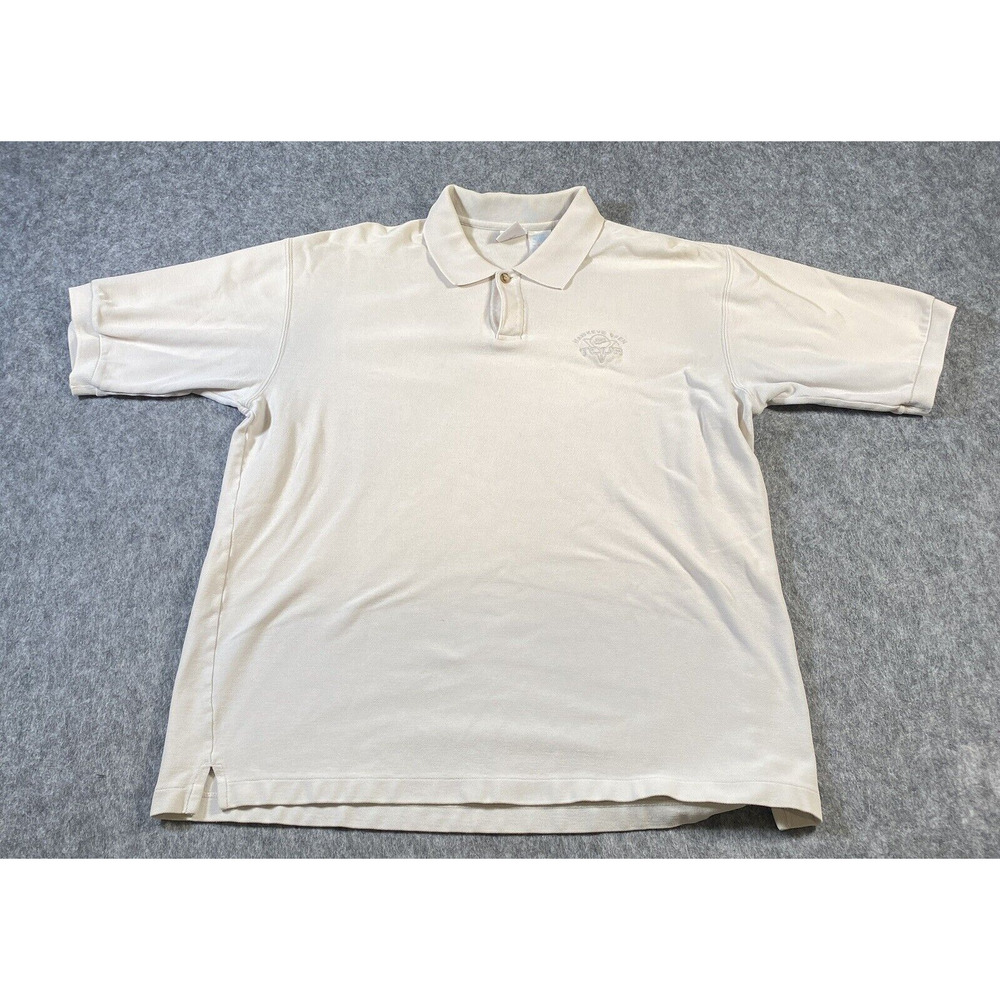 Vintage 90s Nike Polo Shirt Men’s White Cotton Size L Hawkeye Open Tour Nike